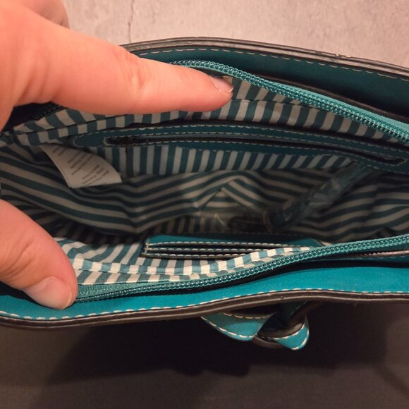 Simply Noelle All Tied Up Teal Crossbody Bag - Picture 4 of 5